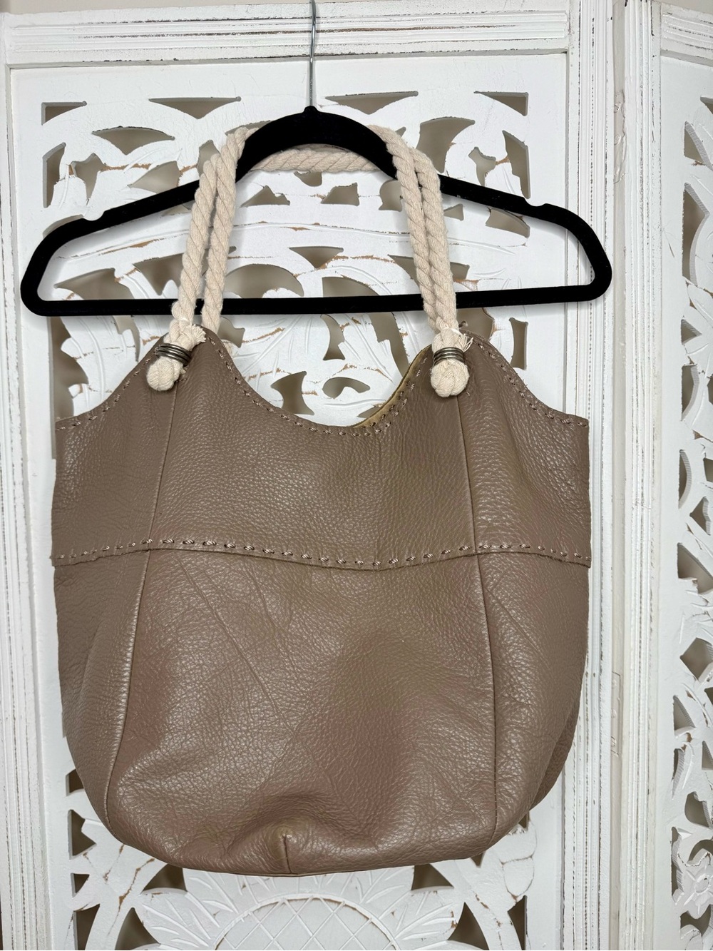 The Sak Indio Taupe Leather Shoulder Bag